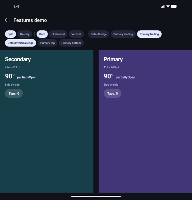Android, split, trailing, book
