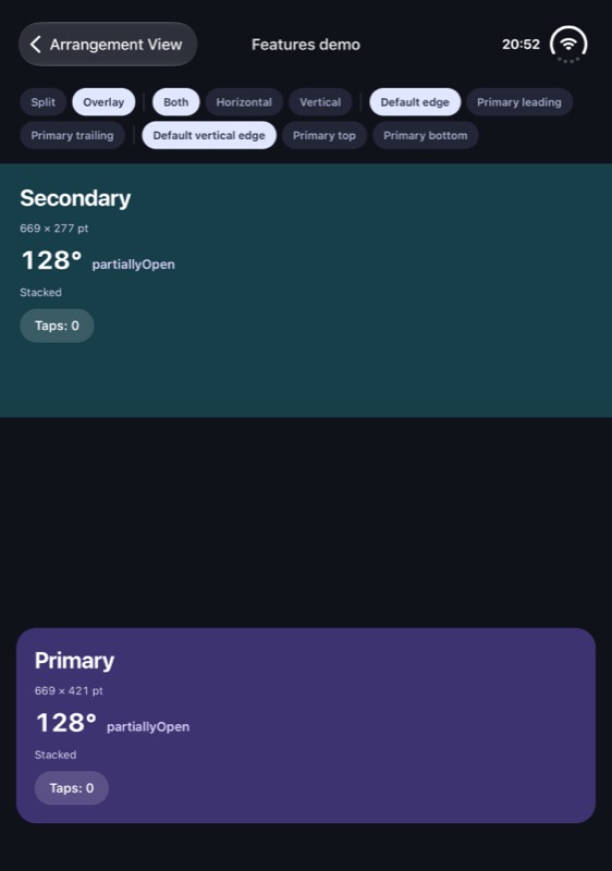 iOS, overlay, default, tabletop