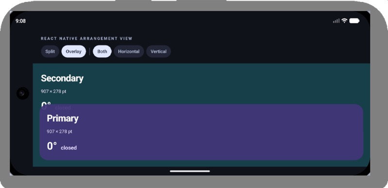 Android, turned left, overlay