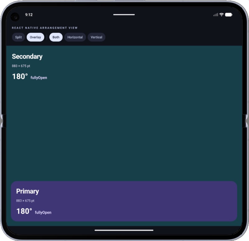 Android, turned left, overlay
