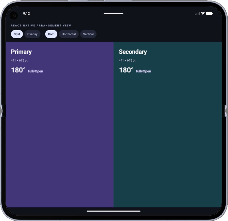 Android, turned left, split