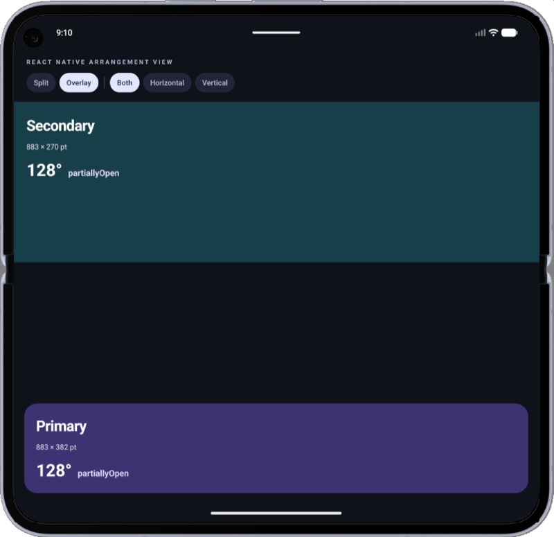 Android, turned left, overlay