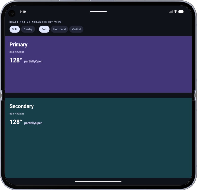 Android, turned left, split