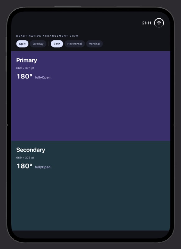 iOS, turned left, split
